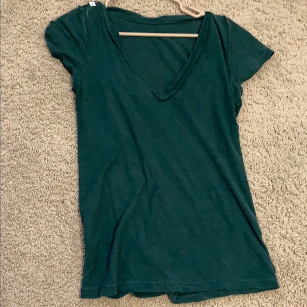 JCrew green V-neck shirt